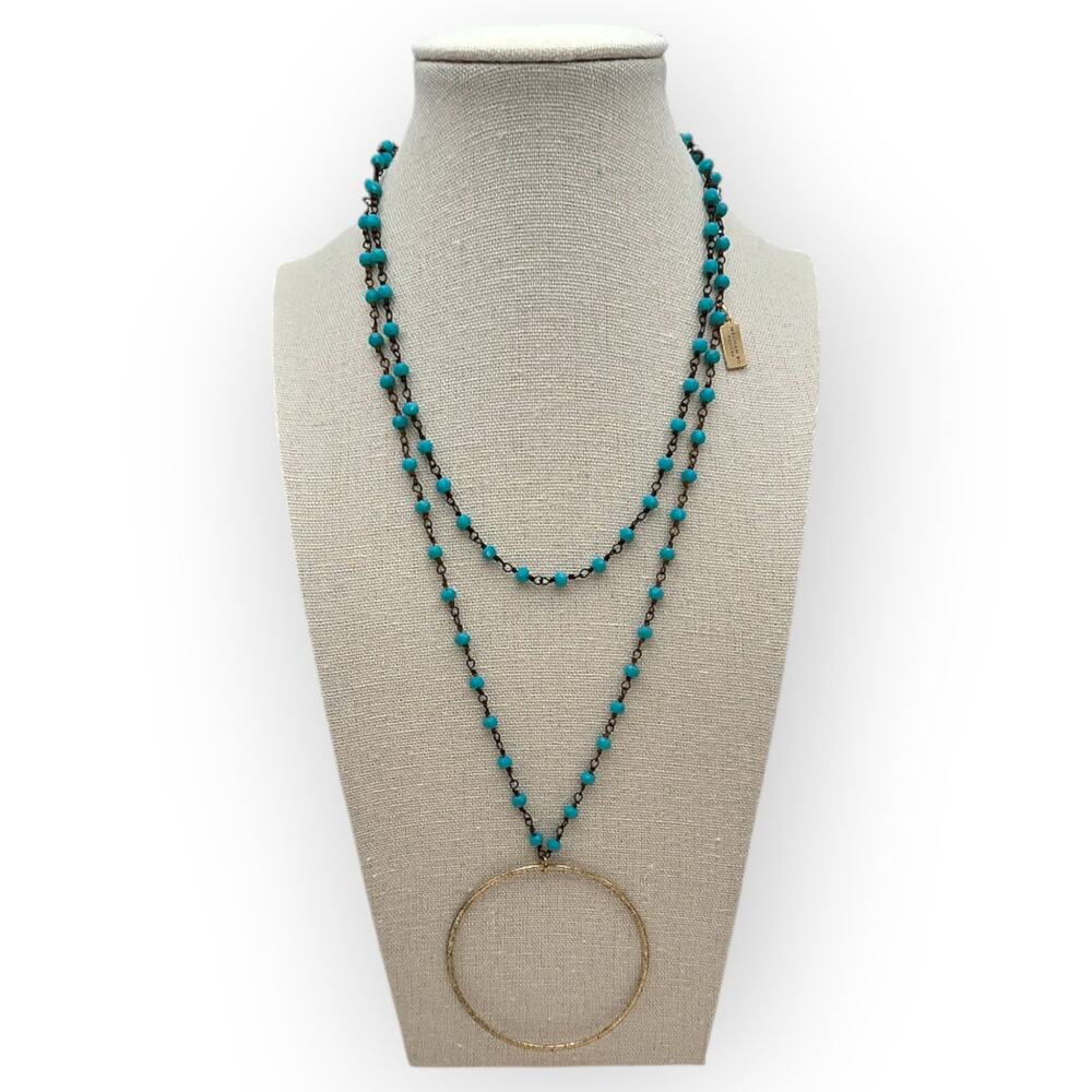 Meghan Bo Designs Turquoise Beaded 36” Lariat Necklace